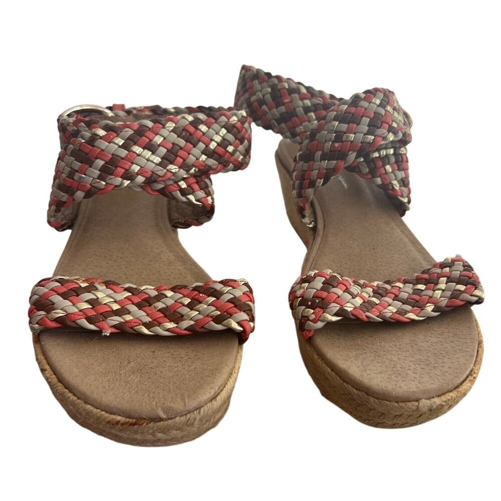 Jessica Simpson Women's Leila Pink Brown Gold Espadrille Wedge Sandals Size 8.5 - Picture 3 of 8